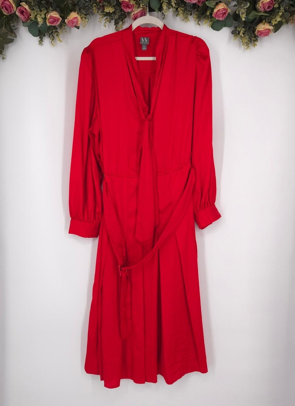 Worthington Bright Red Long Sleeve Long Sleeve Plus Size Dress Size 2X NWT